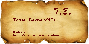 Tomay Barnabás névjegykártya